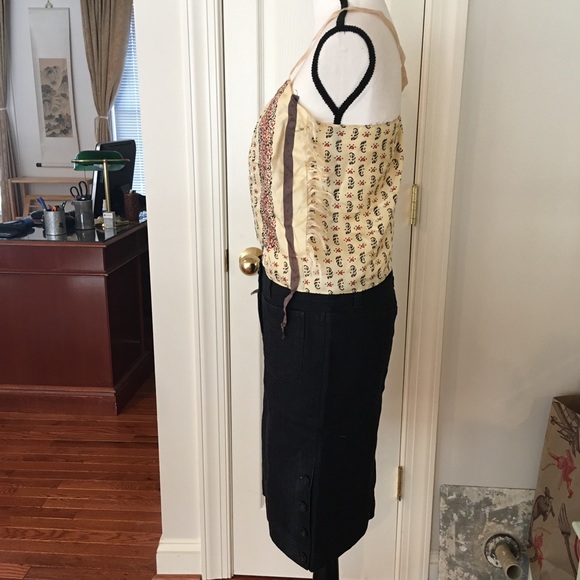 Theory dark wash denim jean mini skirt - Picture 2 of 13